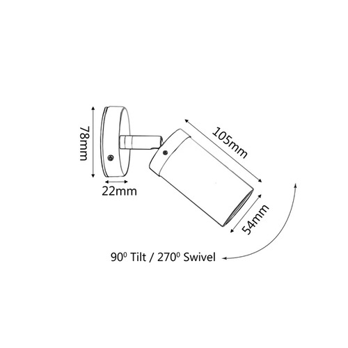 GU10 Adjustable Outdoor Wall Light