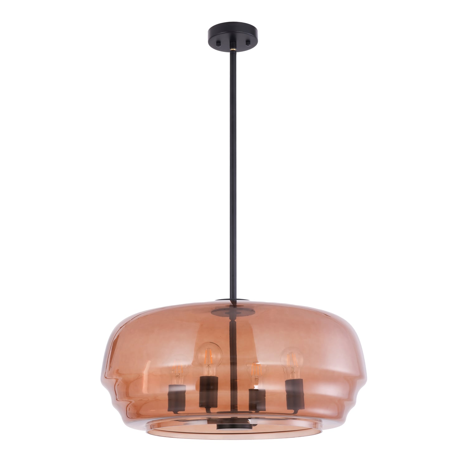 Ender Iron & Glass Dome 4 Light Pendant