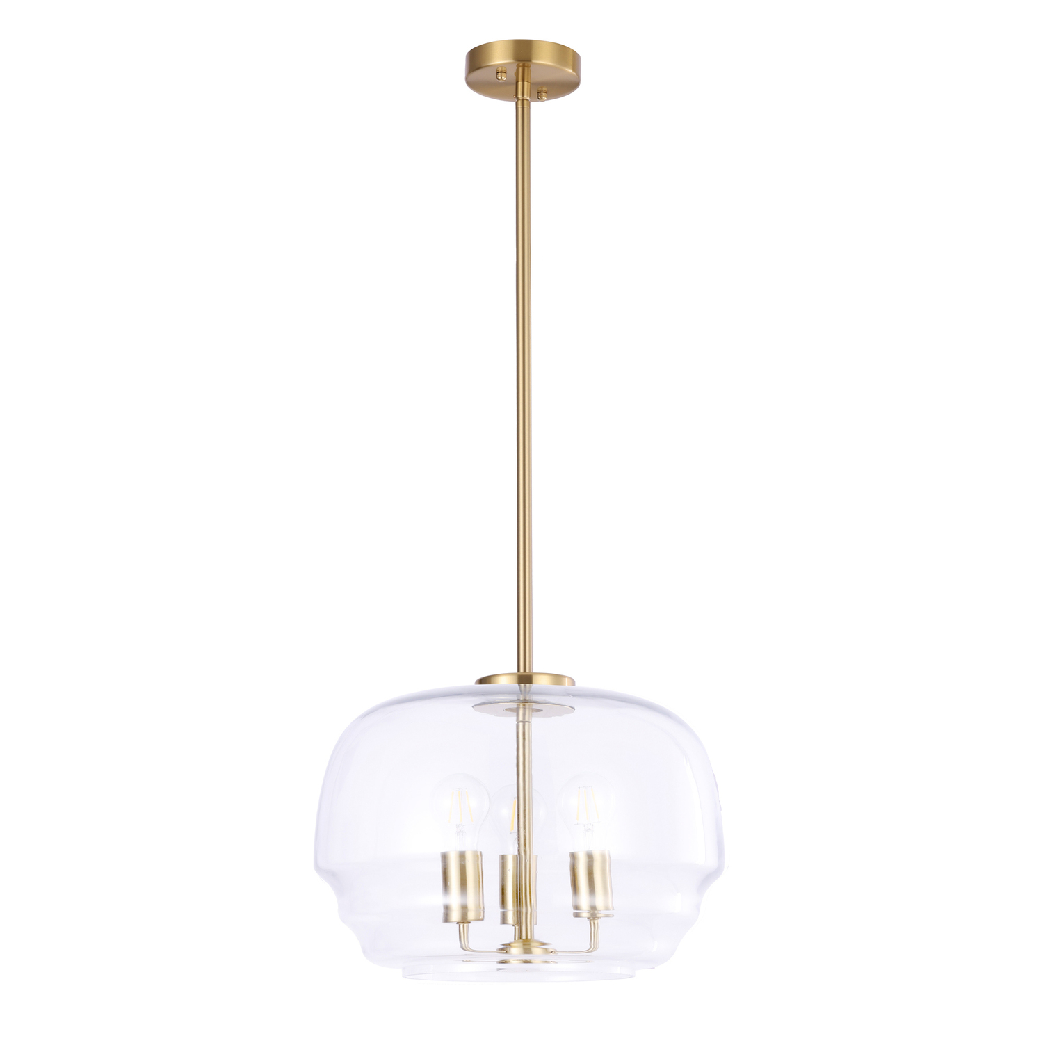 Ender Iron & Glass Round 3 Light Pendant