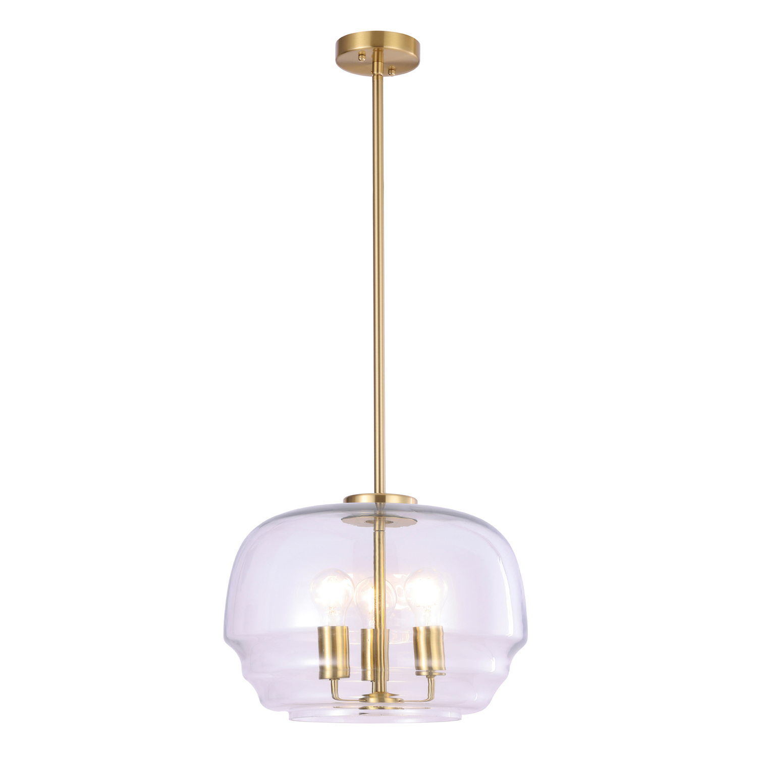 Ender Iron & Glass Round 3 Light Pendant
