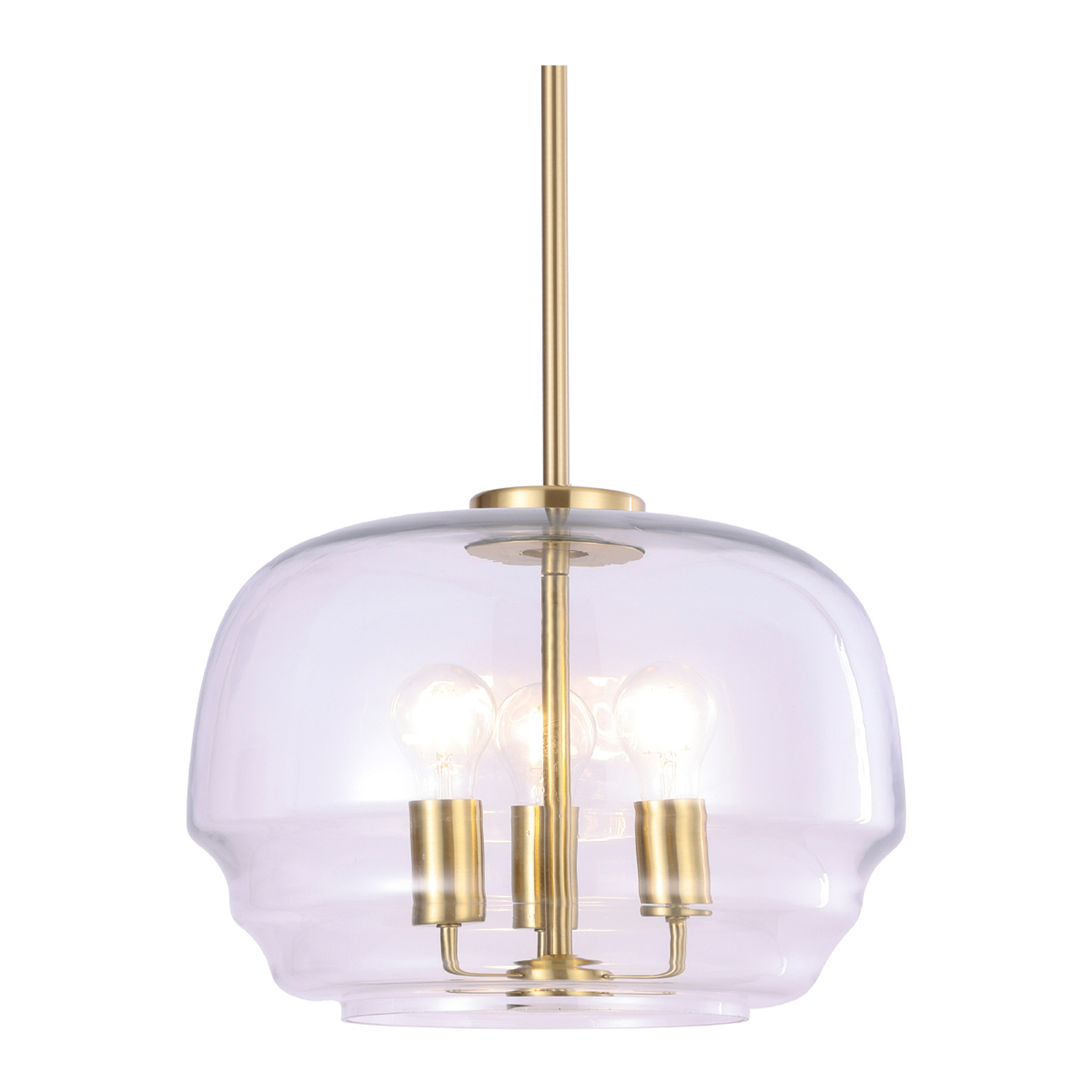 Ender Iron & Glass Round 3 Light Pendant