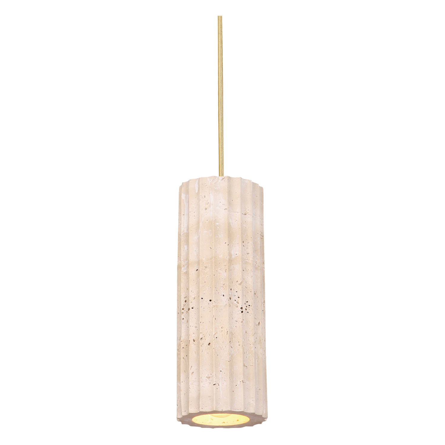 Aric Travertine & Iron Pendant Light