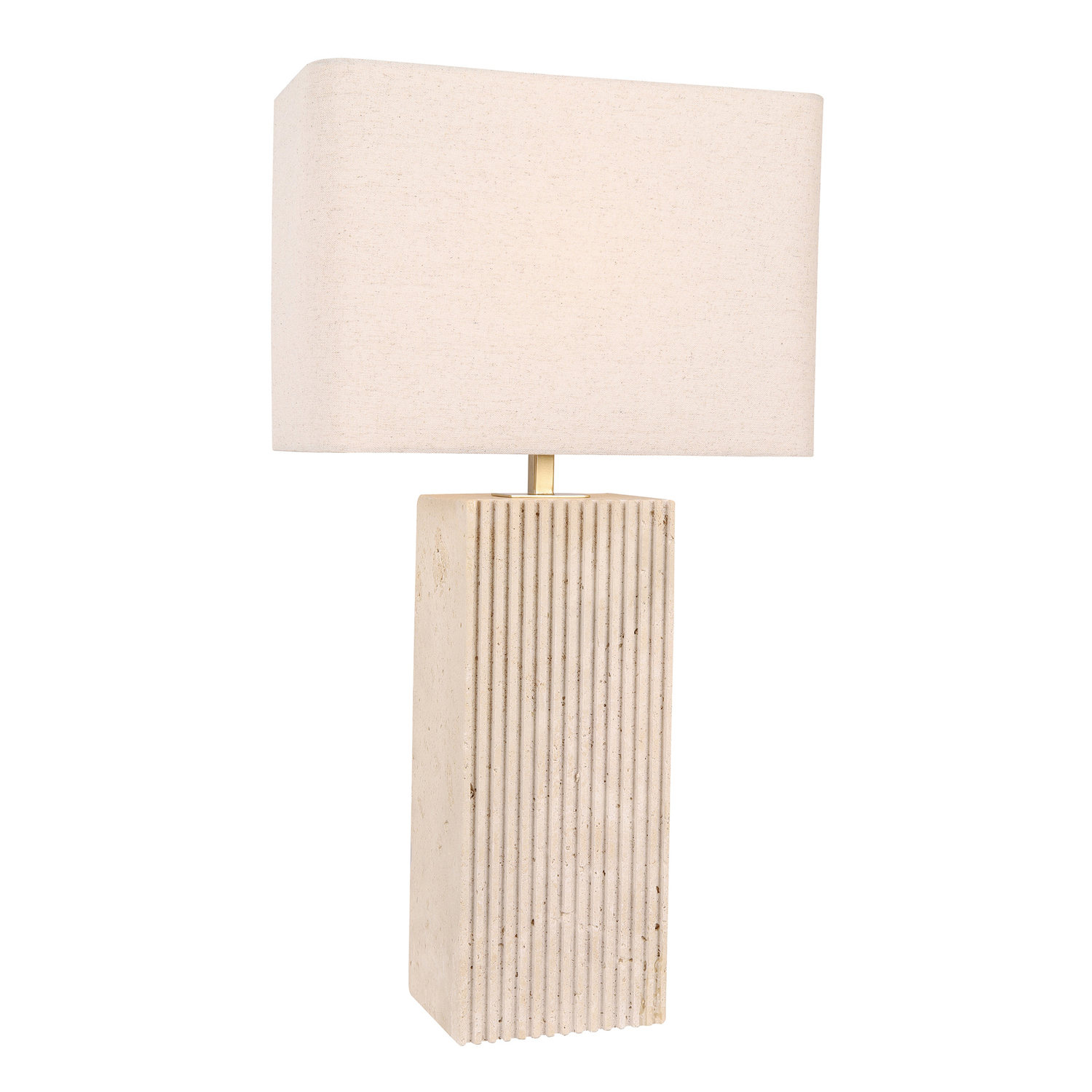 Aric Travertine & Iron Table Lamp
