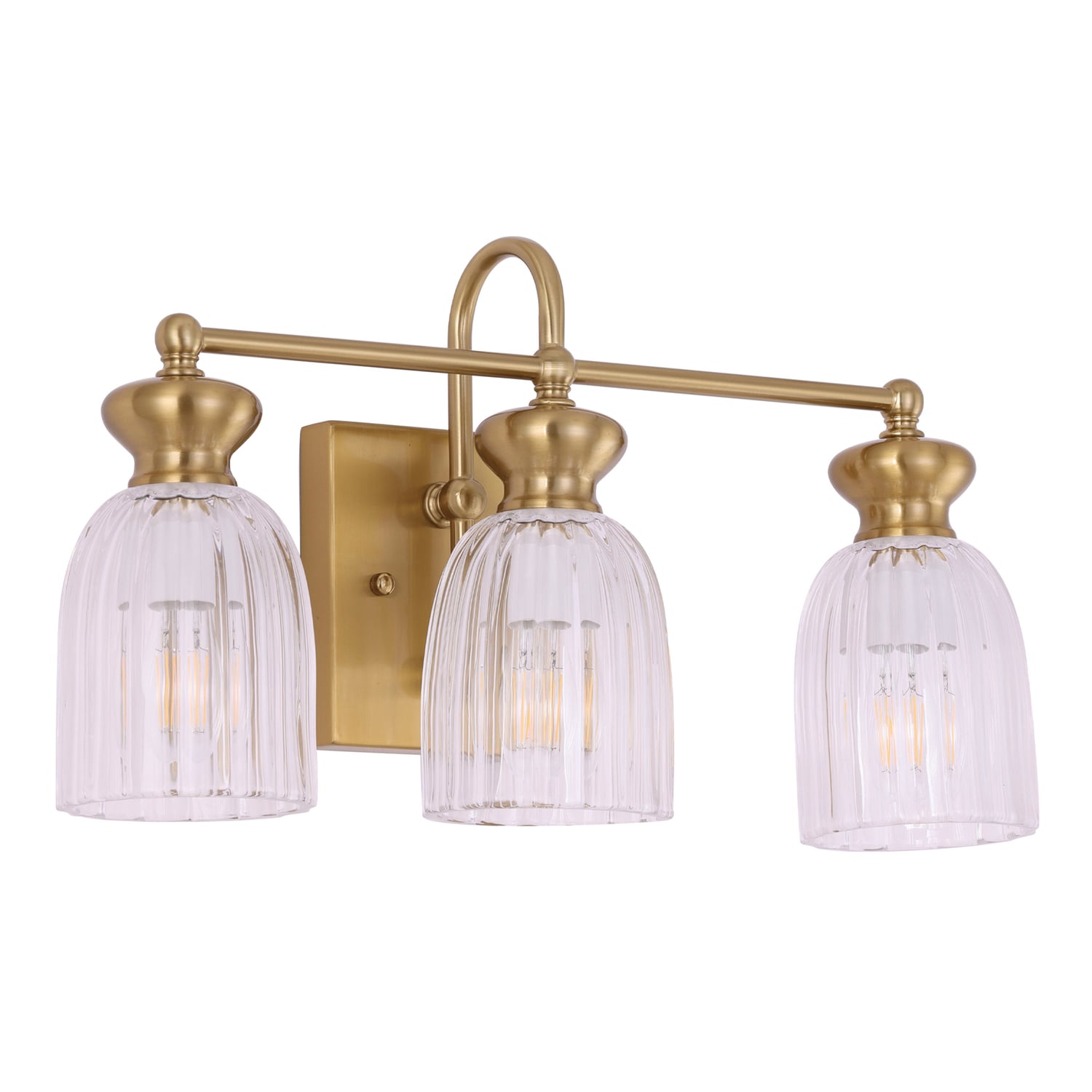 Nakoa Iron & Glass 3 Lamp Wall Light