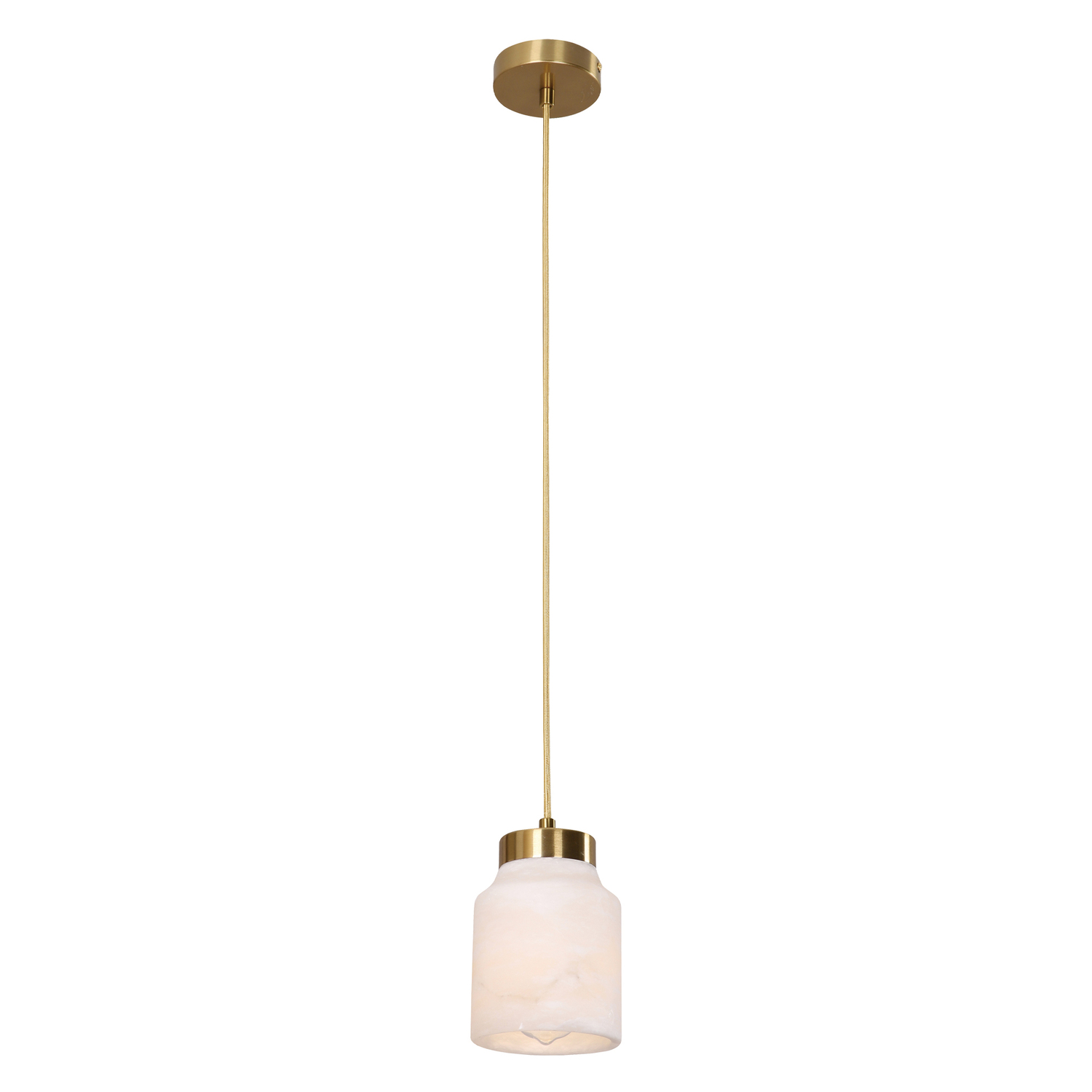 Noemi Alabaster & Iron Pendant Light
