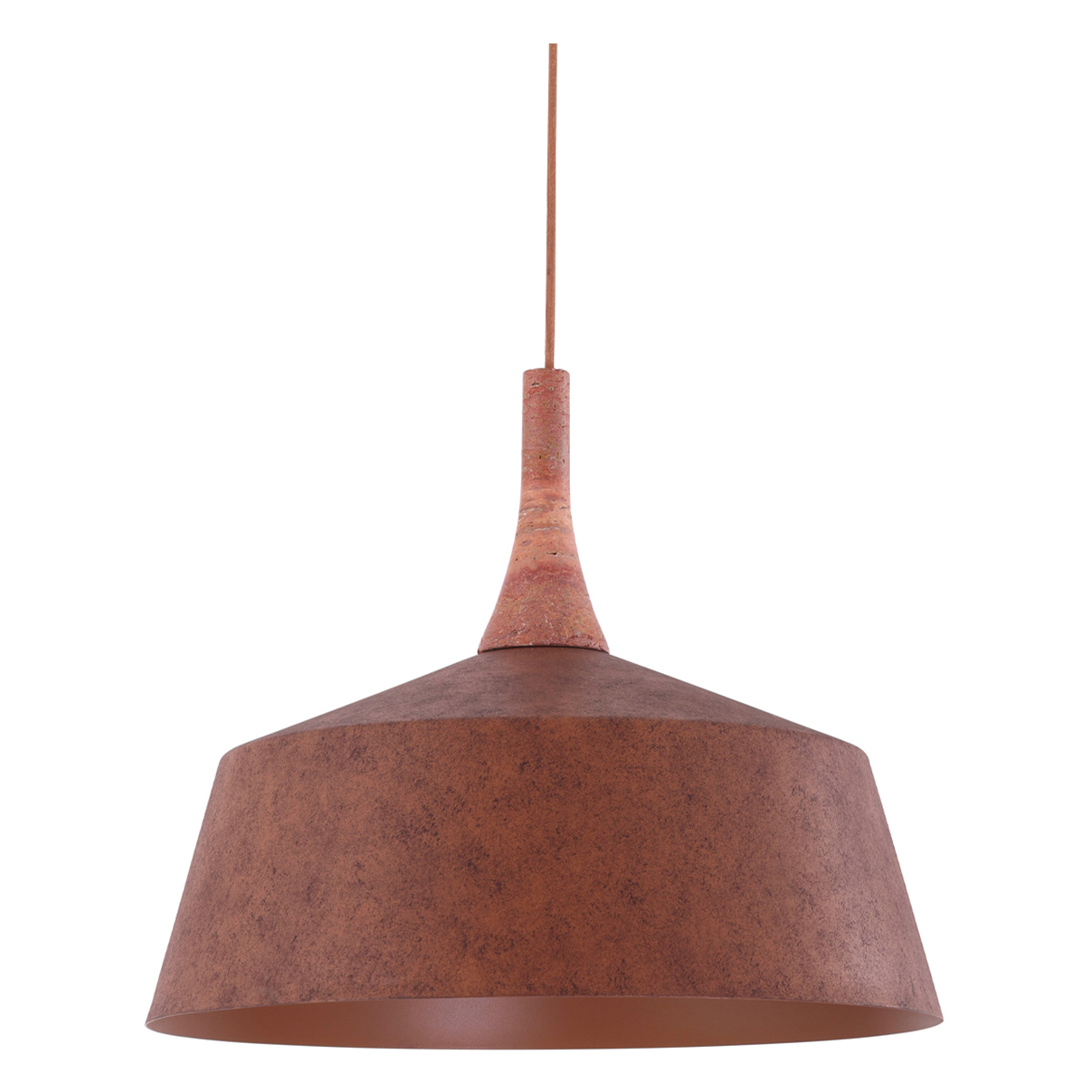 Sutton Travertine & Iron Pendant Light
