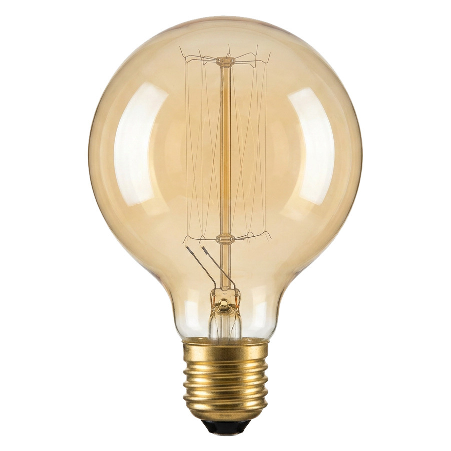 Ravello E27 Amber Fancy Round 25w Dimmable Carbon Filament Bulb