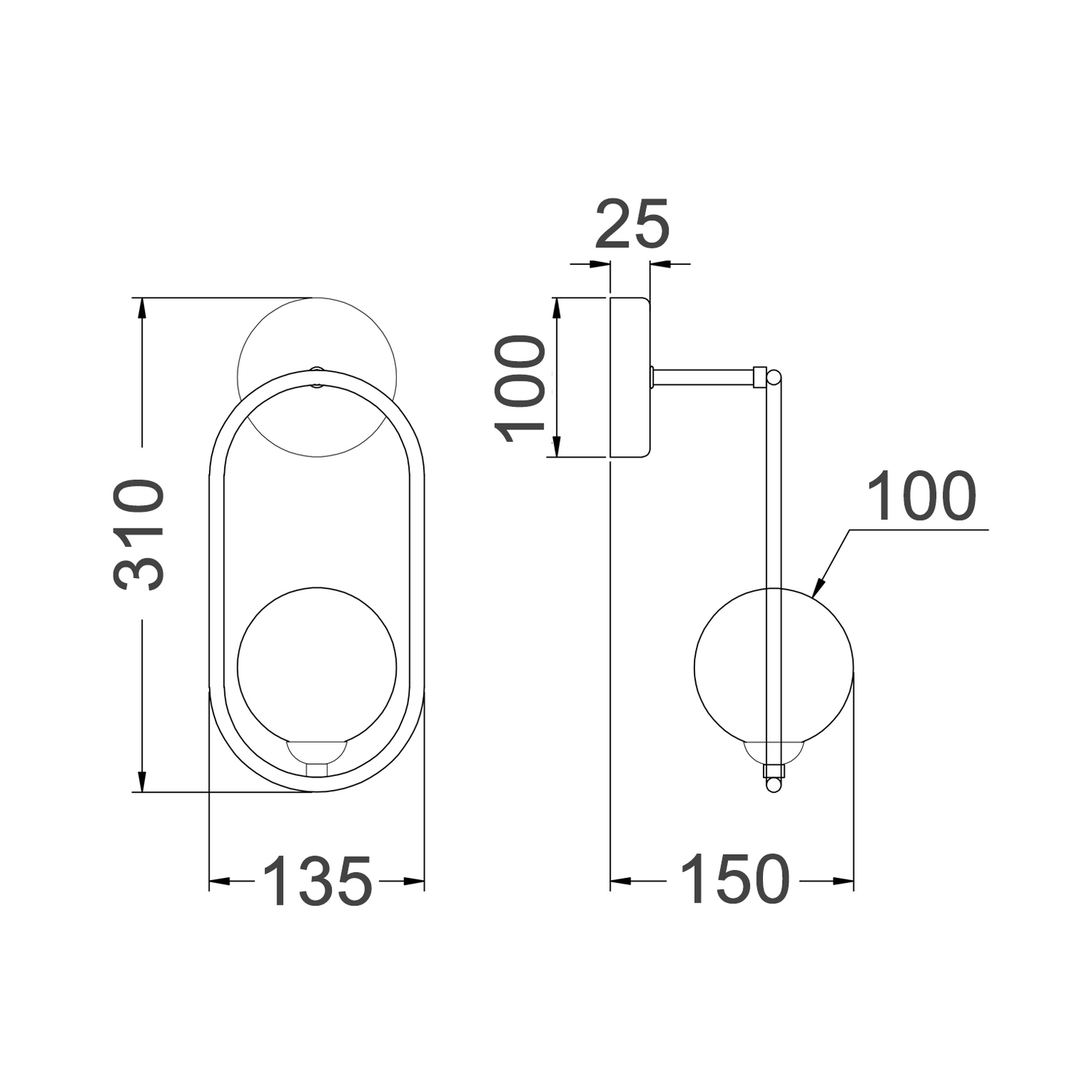 Ryker Iron Wall Light