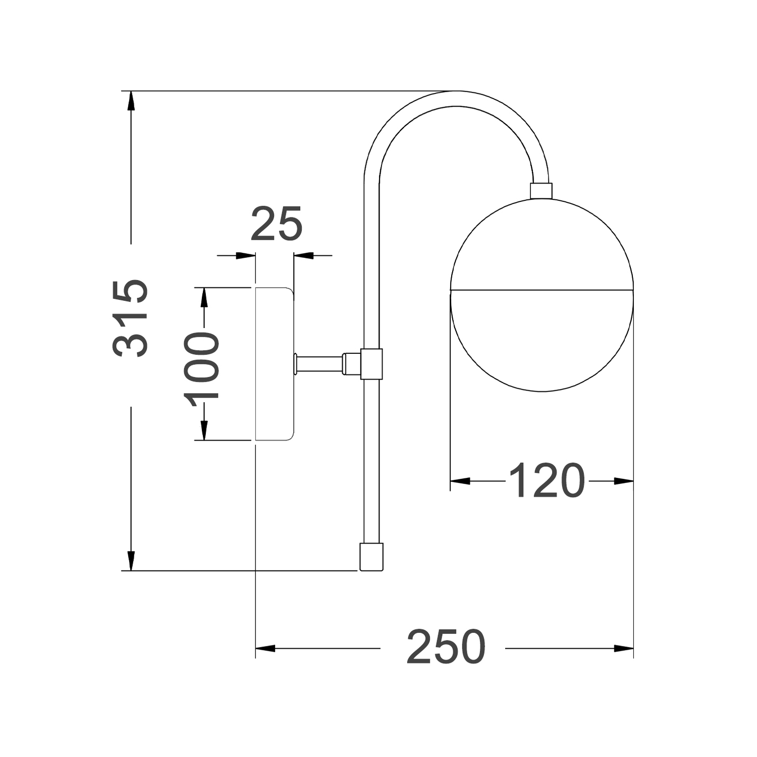 Bryn Iron Wall Light