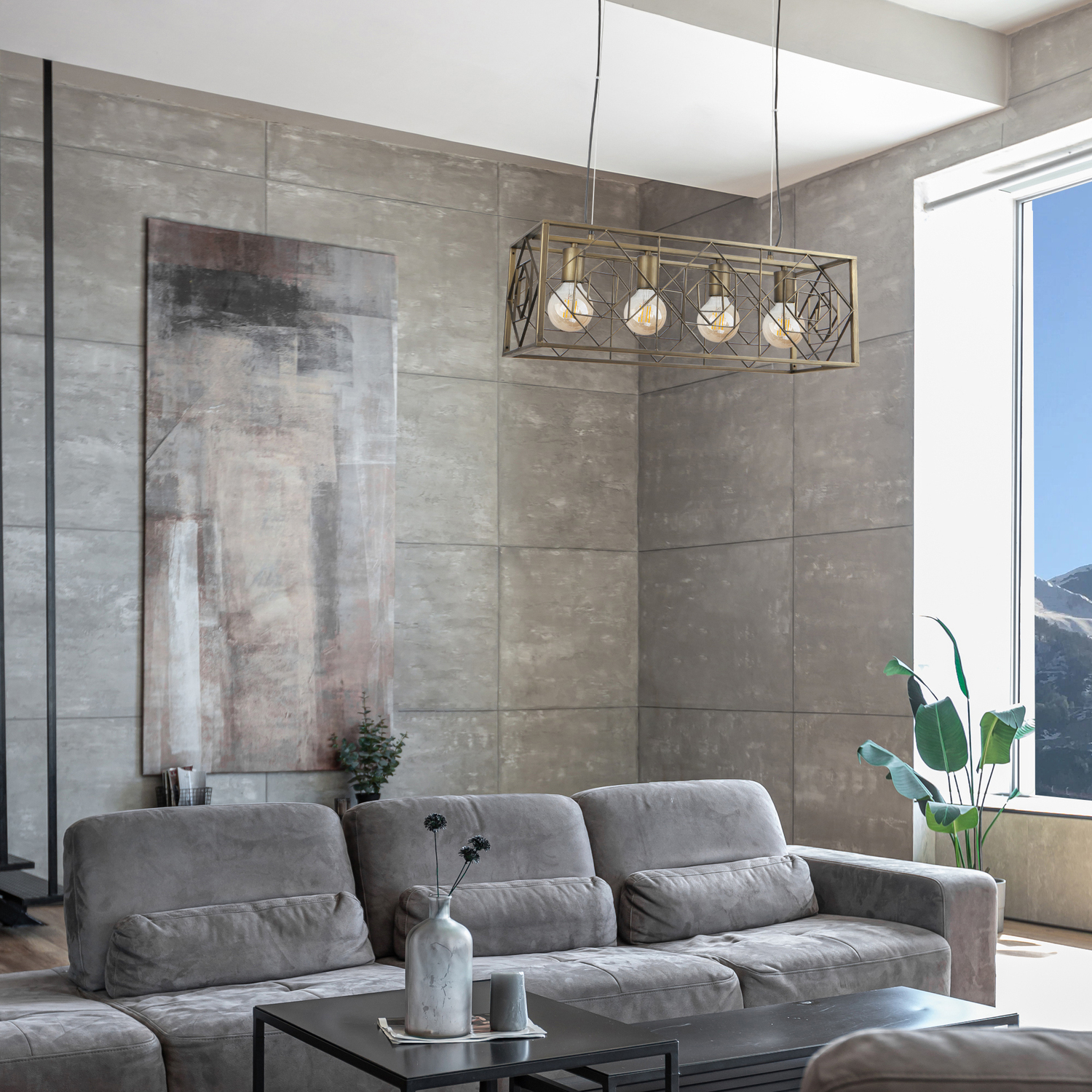 Jett Iron 4-Light Pendant