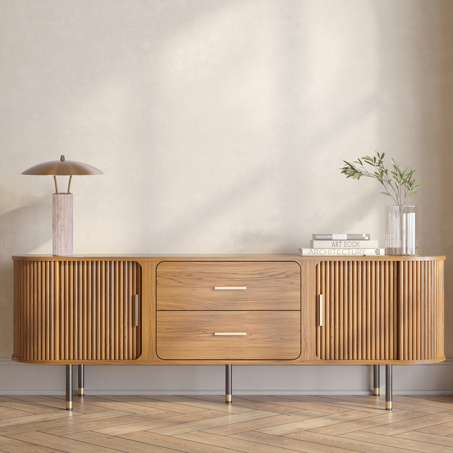 Axton Travertine Table Lamp
