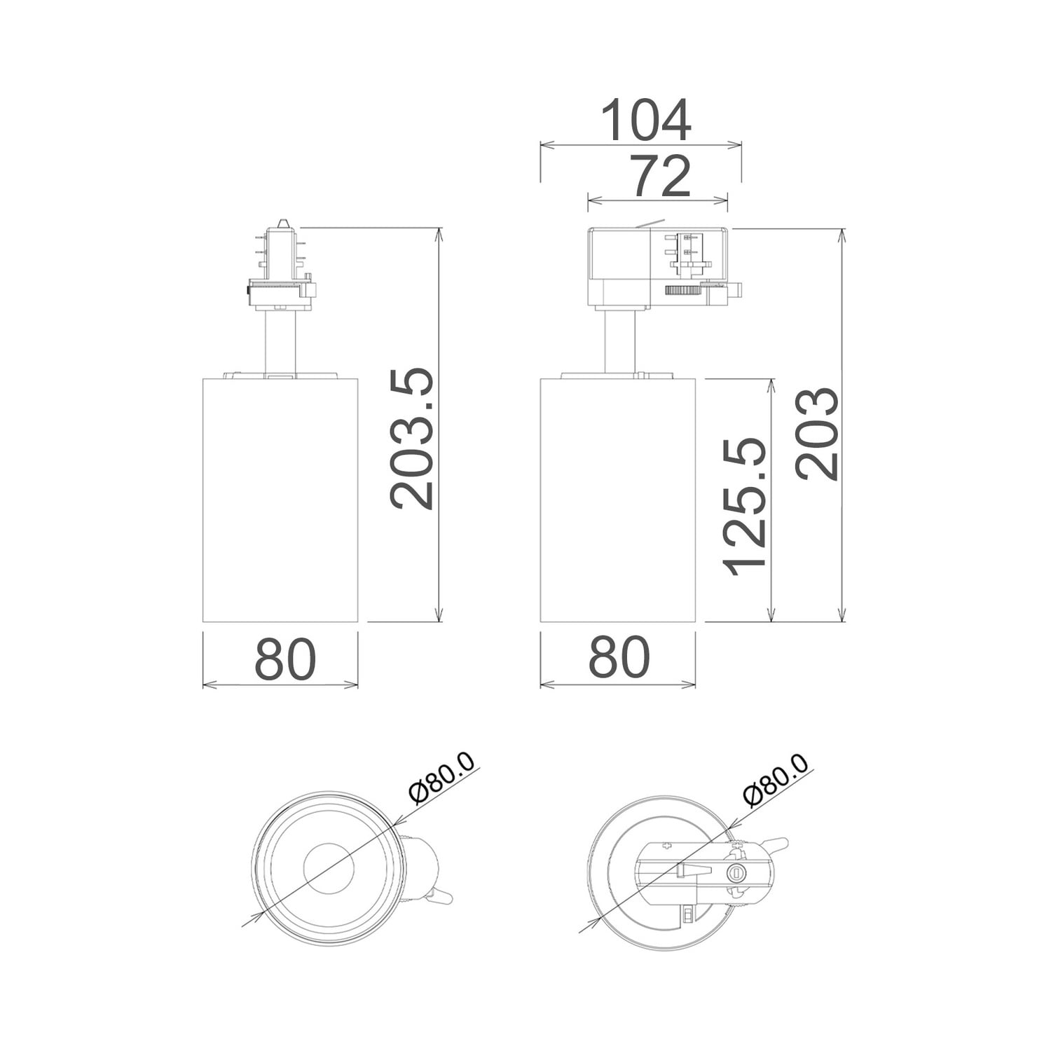 Harlow 4 Wire 3 Circuit 25W LED Tracklight