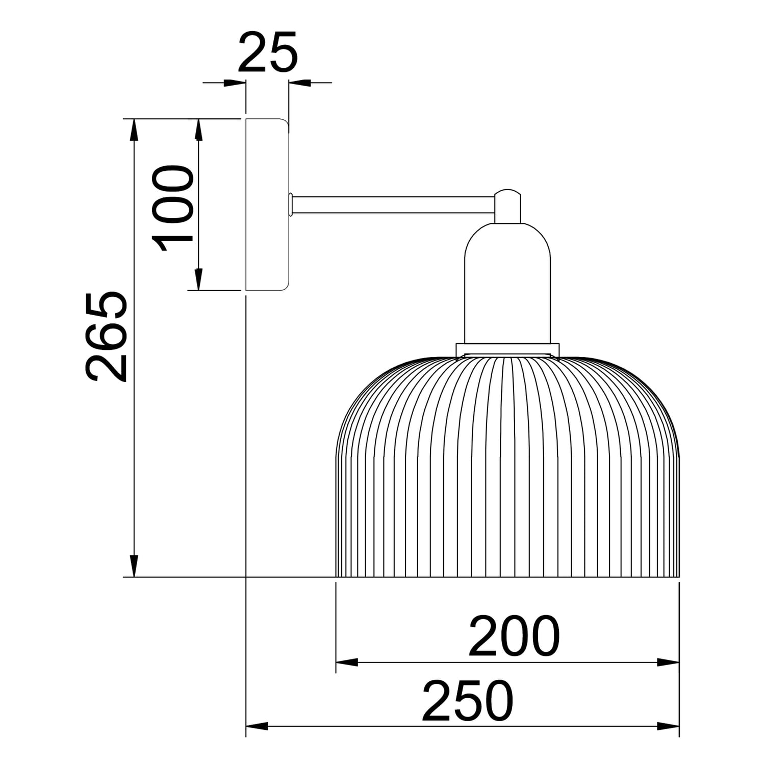 Lola Iron & Glass Wall Light