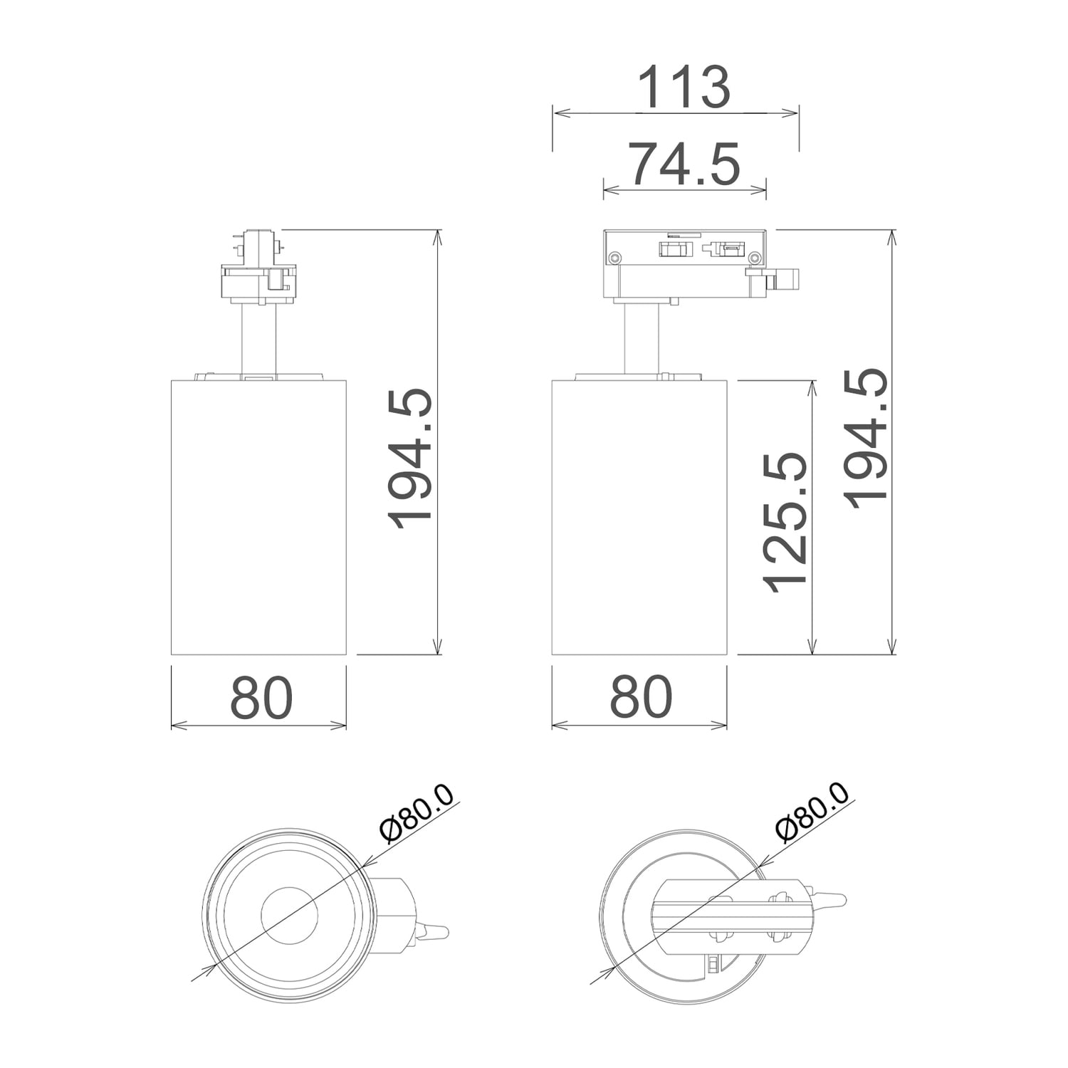 Harlan 3 Wire 1 Circuit 25W LED Tracklight