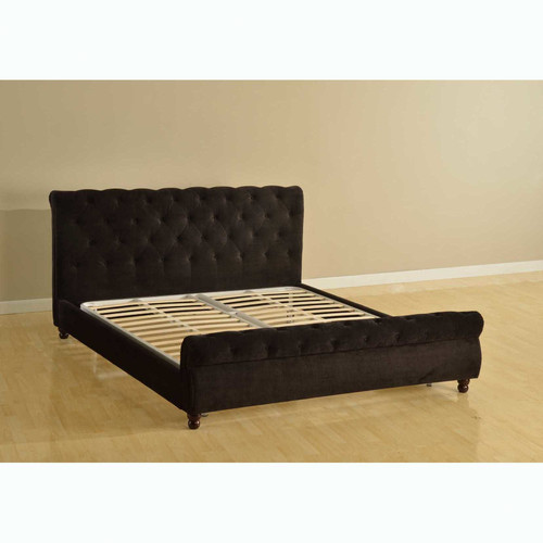 Black Birmingham Velvet Bed Frame Temple & ster