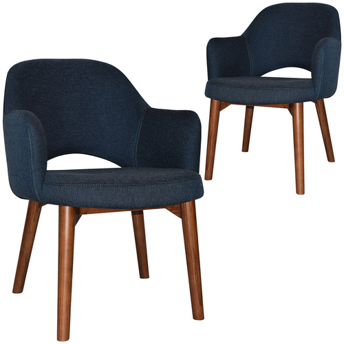 ARM CHAIR ALBURY TIMBER LIGHT WALNUT + GRAVITY NAVY