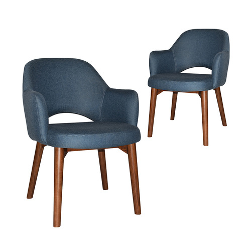 ARM CHAIR ALBURY TIMBER LIGHT WALNUT + GRAVITY NAVY