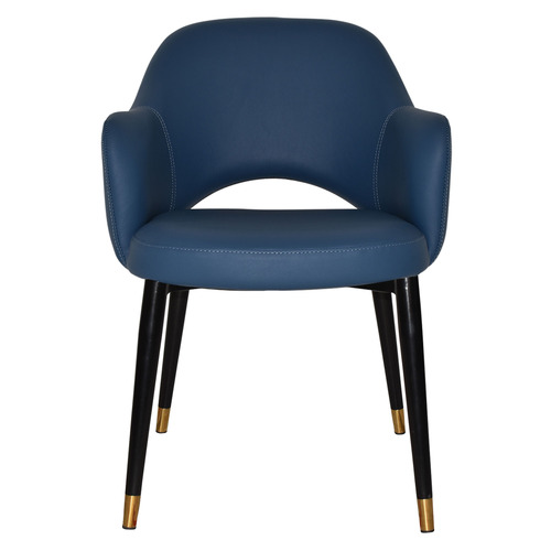 Lexington Vinyl Armchairs with Brass