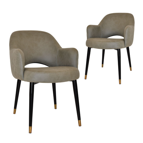 Lexington Upholstered Armchairs with Brass Accent