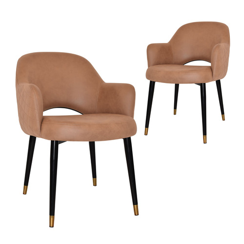 Lexington Upholstered Armchairs with Brass Accent