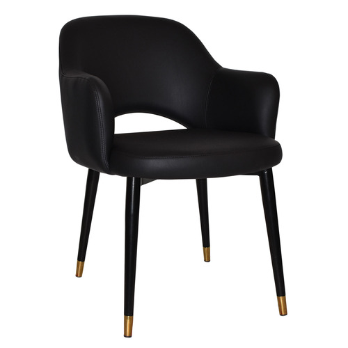 Lexington Vinyl Armchairs with Brass