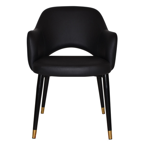 Lexington Vinyl Armchairs with Brass