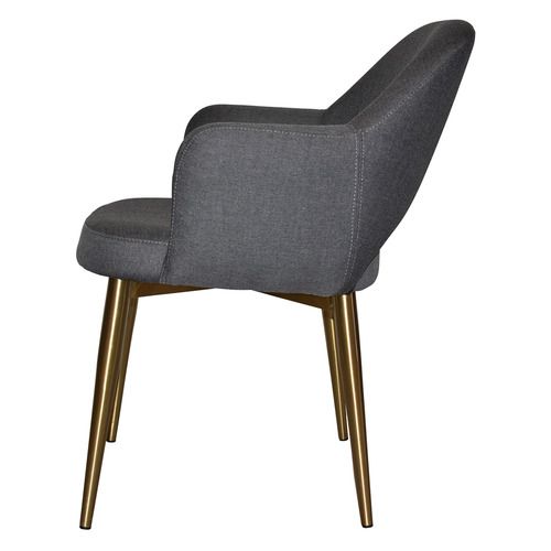 Richmond Fabric Armchair with Brass Legs