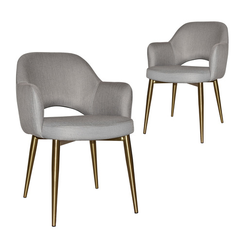 Richmond Fabric Armchair with Brass Legs