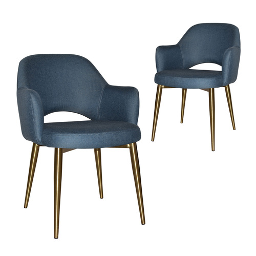 Richmond Fabric Armchair with Brass Legs
