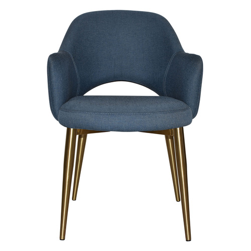 Richmond Fabric Armchair with Brass Legs