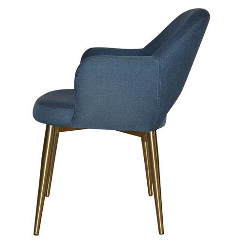Richmond Fabric Armchair with Brass Legs