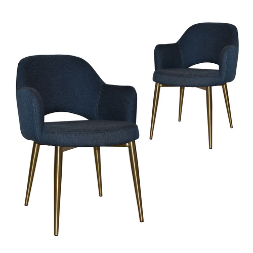 Richmond Fabric Armchair with Brass Legs