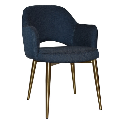 Richmond Fabric Armchair with Brass Legs