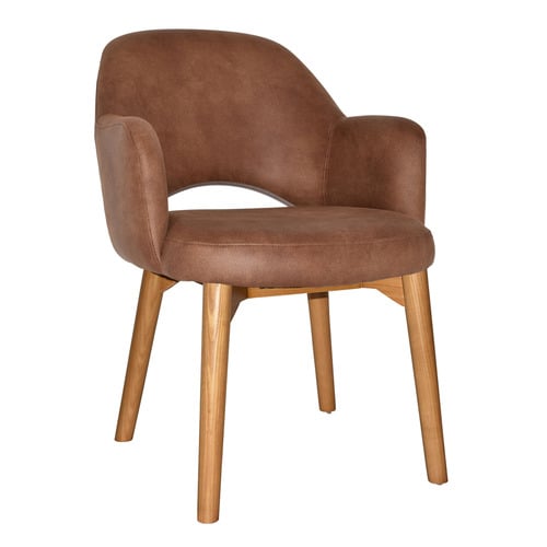 Lexington Leather Armchairs with Ash Wood Legs