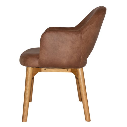 Lexington Leather Armchairs with Ash Wood Legs