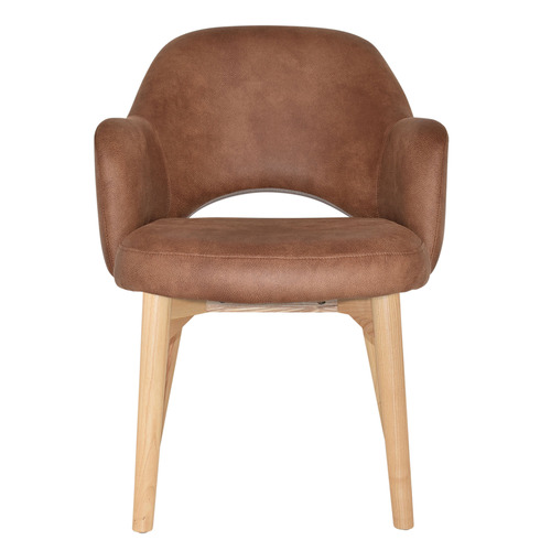 Lexington Leather Armchairs with Ash Wood Legs