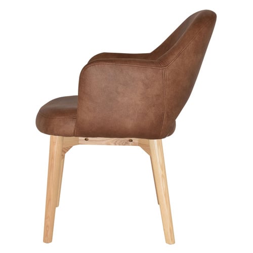 Lexington Leather Armchairs with Ash Wood Legs