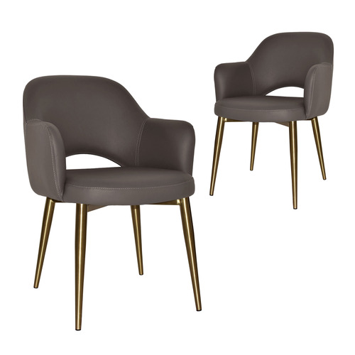 Lexington Vinyl Armchairs with Stainless Steel Legs