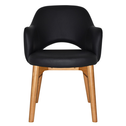 Lexington Vinyl Armchairs with Ash Wood Legs