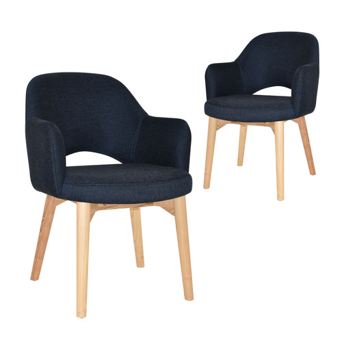 Lexington Cotton-Blend Armchairs with Ash Wood Legs