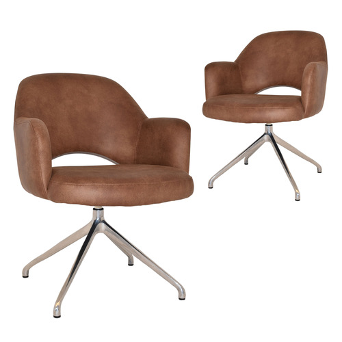 Lexington Trestle Leather Armchairs