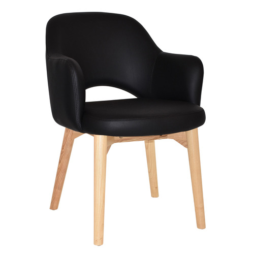 Lexington Vinyl Armchairs with Ash Wood Legs