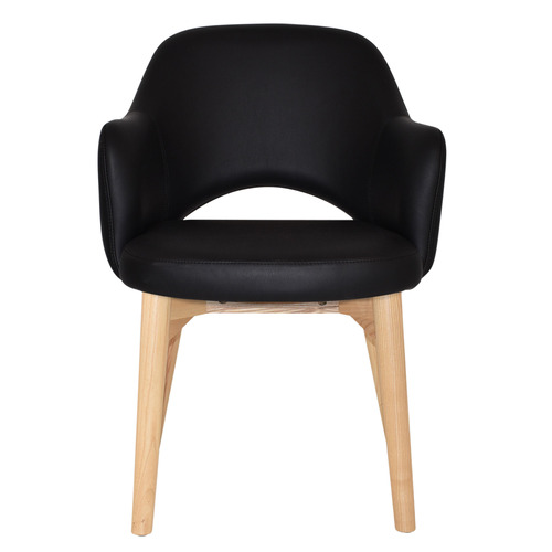 Lexington Vinyl Armchairs with Ash Wood Legs
