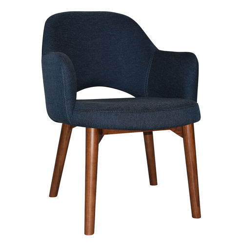 ARM CHAIR ALBURY TIMBER LIGHT WALNUT + GRAVITY NAVY