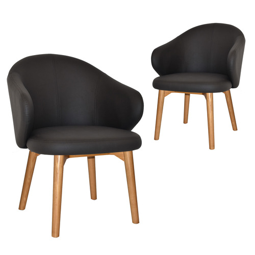Scranton Vinyl Armchairs with Ash Wood Legs
