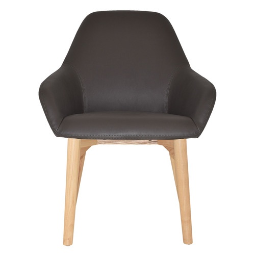 Bellevue Vinyl Armchairs with Ash Wood Legs