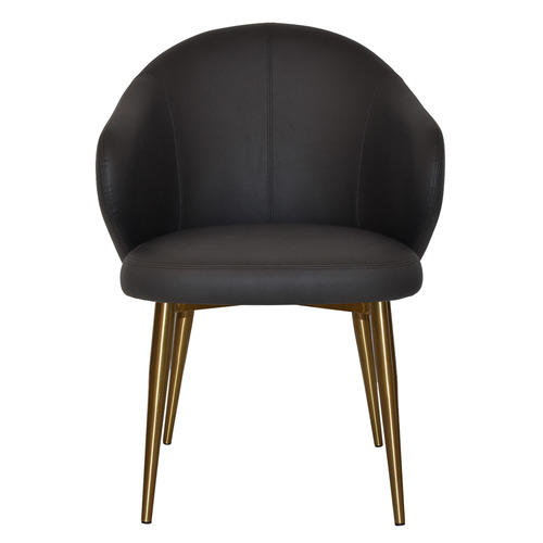 Scranton Vinyl Armchairs with Brass Legs