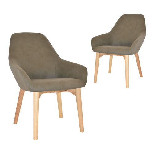 Bellevue Upholstered Armchairs with Ash Wood Legs