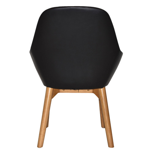 Bellevue Vinyl Armchairs with Ash Wood Legs