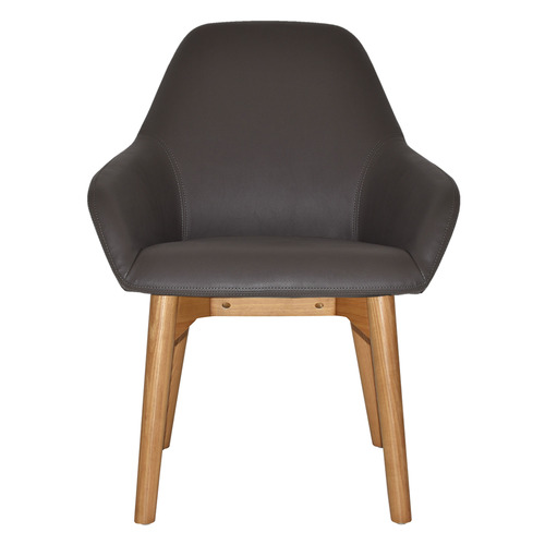 Bellevue Vinyl Armchairs with Ash Wood Legs
